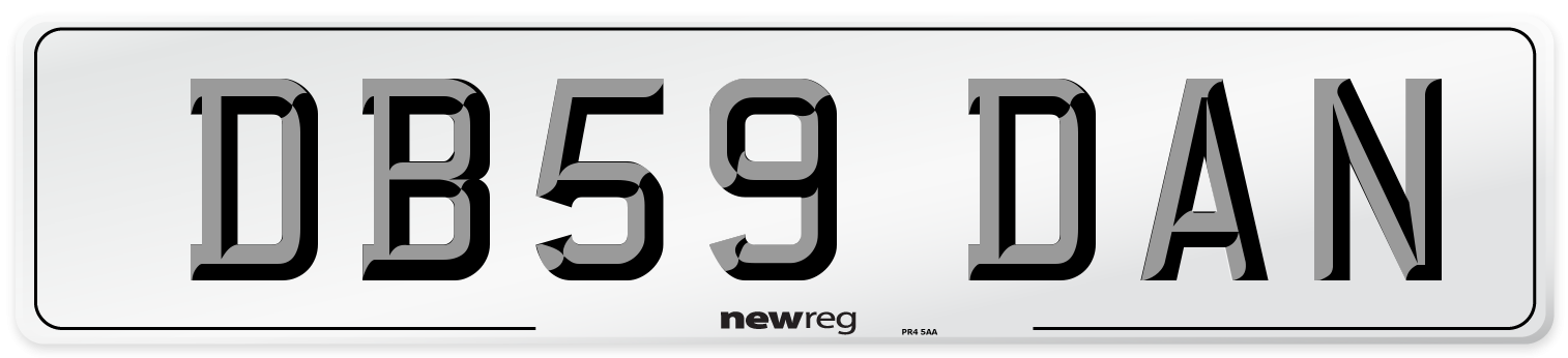DB59 DAN Number Plate from New Reg